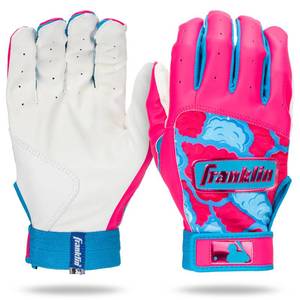 lot 8294 image: (USED)Franklin Sports MLB Digitek Batting Gloves - Youth Medium - PinkBlue