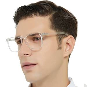 lot 8298 image: MARE AZZURO Large Bifocal Reading Glasses Men Blue Light Blocking Readers Square Reader 0 100 150 200 250 300 350 (Transparent, 1.5)