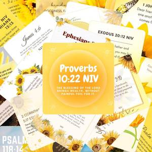 lot 8300 image: Bible Verse Prayer Cards, Sunflower 100 Scriptures Scratch-off Cards  Bible Verses for Daily Inspiration and Surprises, affirmations, Perfect Christian Gifts for Women, Prayer, and Encouragement