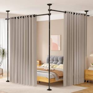 lot 13022 image: SUNALLY Room Divider 28-114in Width Adjustable Stainless Steel