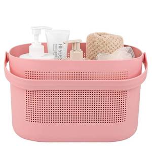 lot 13024 image: UUJOLY Plastic Portable Shower Caddy Basket with Handle, Pink