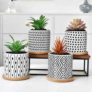 lot 13029 image: Viltisumt Succulent Pots 3.5 Inch Ceramic 4-Pack