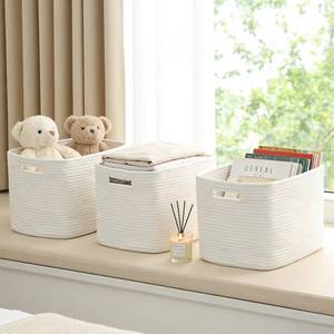 lot 13035 image: HZFTJOY 3 Pack Woven Storage Baskets with Handles