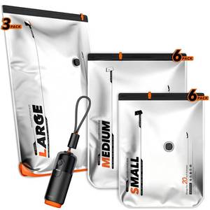 Vacbird 15 Pack Travel Vacuum Storage Bags with Electric Pump