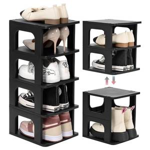 lot 13949 image: TRZZ 5-Tier Narrow Shoe Rack, Stackable Organizer