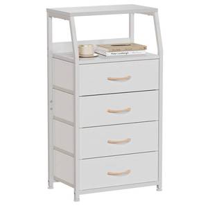 lot 13952 image: Furnulem Tall Nightstand with 4 Fabric Drawers