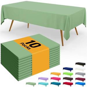lot 13969 image: Smiry Disposable Tablecloth 10-Pack, 54x108 Inch Sage Green