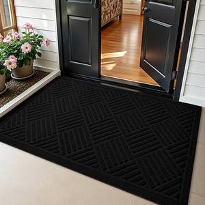 lot 13988 image: PLEASOR Front Door Mat 29x17 Black