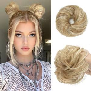 lot 14049 image: CJL Hair Messy Bun Hair Piece Set for Thin Hair