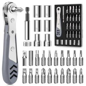 TUXIYA 30-in-1 Right Angle Screwdriver with Ratchet Wrench