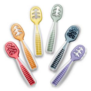 lot 14092 image: NumNum Baby Spoons Self Feeding 6-Pack Rainbow