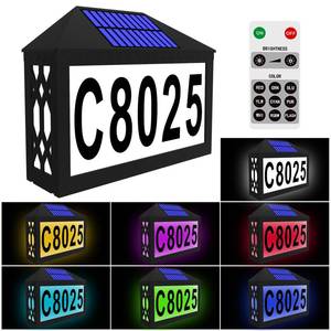 lot 14096 image: IVWVI Solar Address Numbers with Remote Control LED Lights