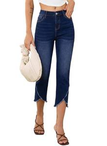 lot 14101 image: Sidefeel Womens High Waisted Skinny Capri Jeans Size 4