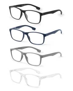 lot 14104 image: JOLISU 4 Pack Reading Glasses 1.50 Blue Light Blocking