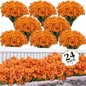 lot 17025 image: ColoPlay Artificial Mums 24 Bundle Set Fake Flowers