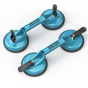 lot 17035 image: Seesii Glass Suction Cups with Aluminum Handle, 200 LBS