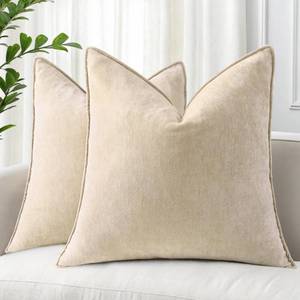 lot 18143 image: decorUhome Chenille Throw Pillow Covers 20x20 Set of 2