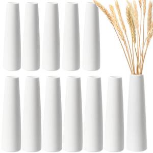 lot 19222 image: Ninehaoou 12 Pieces White Ceramic Vases for Flowers, 7.09 Tall, Modern