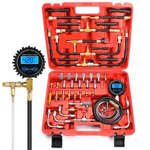 lot 19244 image: BETOOLL Digital Fuel Injection Pressure Tester Kit - Fuel Pressure Gauge 0-300 PSI for Petrol Engine Fuel Pressure Test Kit Automotive Test Tool Kit