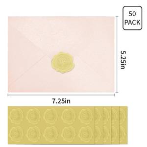 lot 20293 image: 10 PCS Pearl Pink A7 Envelopes with Stickers, Shimmering 5x7 Envelopes for Invitations, Great for Wedding Invitation Cards, Birthday RSVP, Graduation, Baby Shower 5.25 x 7.25 inches