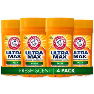 lot 20302 image: ARM & HAMMER ULTRA MAX Deodorant, Fresh Scent, Solid Stick 2.6 oz, 4-Pack