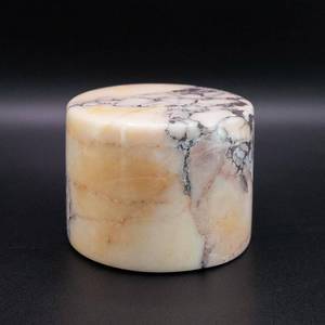 lot 20303 image: Bogeys Antidote Marble Night Light, Natural Alabaster Bedside Lamp, USB Rechargeable Table Lamp, Cylinder Stone Lamp for Bedroom, Office, Home Decor, Unique Gift, Cream Vintage
