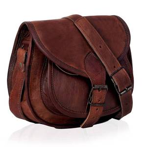 lot 20306 image: Handmadecraft 9 X 7 Women Vintage Style Genuine Brown Leather Crossbody Shoulder Bag Handmade Purse