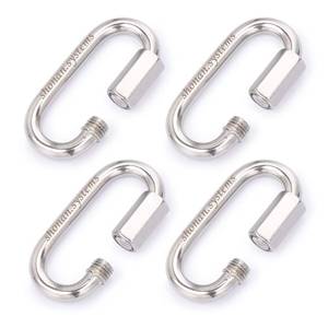 lot 20308 image: SHONAN 3 Inch Stainless Steel Chain Quick Links- 4 Pack 516 Large Locking Carabiners Heavy Duty Chain Connector, 1250 Lbs Capacity