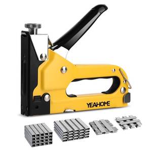 lot 20325 image: Upholstery Staple Gun Heavy Duty, YEAHOME 4-in-1 Stapler Gun with 4000 Staples, Manual Brad Nailer Power Adjustment Stapler Gun for Wood, Crafts, Carpentry, Decoration DIY