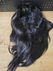 lot 20329 image: Black Hair Extension Wig with Lace Cap 18-20 inches