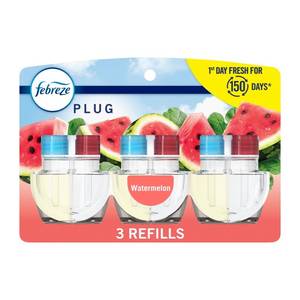 lot 20333 image: Febreze Plug Triple Refill Air Freshener Sweet Watermelon Vine - 3ct Electric, Oil, Disposable, 2.63 Oz