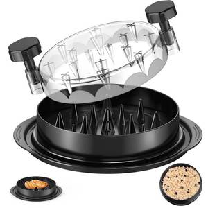 lot 20341 image: SoulLife Chicken Shredder 8 Inches, Chicken Shredder Tool Twist for Pork Beef Chicken, Meat Shredder, Clear Lid, Ergonomic Handle, Strong Anti-slip, BPA Free, Easy to Clean, Dishwasher Safe (Black)