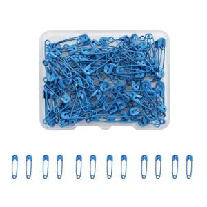 lot 20361 image: 120 Pcs Small Safety Pins,19mm Safety Pins for Clothes Tags Dark Blue Mini Safety Pin Rust Resistant Nickel Plated Steel Set for Crafting,Sewing,Rimming Fastening Clip Button for Garment Hang Tag (Open Box,May Be Missing Pieces)