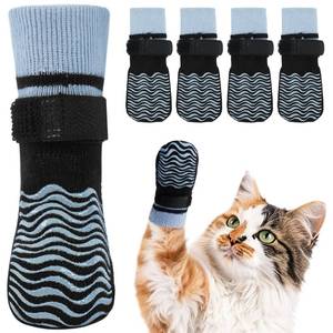 lot 20364 image: Kuoser Anti Slip Cat Socks with Double-Sided Grippers for Hardwood Floors XS
