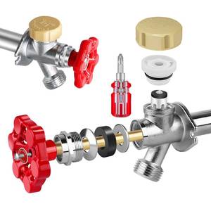 lot 20371 image: Outdoor Faucet Repair Kit, ASSE 1019-A Vacuum Breaker Outside Faucet Repair Kit, Vacuum Breaker and Handle Replacement Kit for Anti-Siphon Frost-Free Sillcock Valves, Wall Hydrant Complete Service Kit