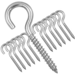 lot 20377 image: ZUSFUL 12-Pack 304 Stainless Steel Screw Eyes, Heavy Duty Eye Hooks for Hammock Stand, Yoga & Brazilian Hammocks, Swing Chair, Indoor & Outdoor, Self Tapping Screws, 3.2 Inches