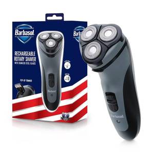 lot 20387 image: Barbasol Rechargeable Men s Electric Rotary Shaver with Stainless Steel Blades