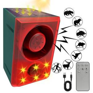 lot 20388 image: ChunHee Solar Outdoor Motion Sensor Alarm Dog Barking Gunshot Sound 130dB