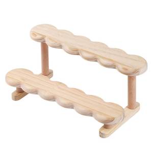 lot 20389 image: OULIGET Double Deck Wooden Display Riser Stand, Minifigures Doll Model Organizer Stand,Small Plant Perfume Jewelry Storage Rack for Desktop Window Sill Bar