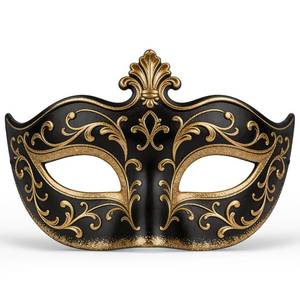 lot 20394 image: LawnIdyll 4.4 Ft Masquerade Balls Stand Up Cutout Black Mask Decor