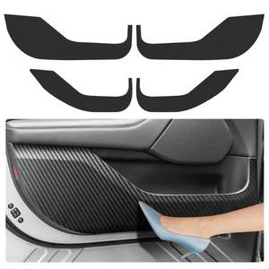 lot 20407 image: Car Door Anti Kick Pad for Ford Mustang Mach-E 2021 2022 2023 2024 2025 2026 Mach E Accessories Carbon Fiber Style Leather Sticker Door Sill Protector Cover Edge Guard Side Mat Interior Dirty