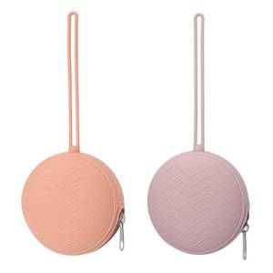 lot 20415 image: Nupoopy 2 Pack Silicone Pacifier Holder Case, MutedLilac