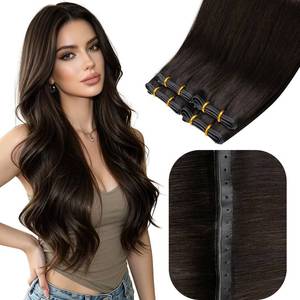 lot 20416 image: Hetto Butterfly weft hair extensions human hair 100g 22In Brown #2