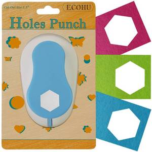 lot 20440 image: ECOHU Hexagon Punch for Paper Crafts, Size 1.3-Inch, Hexagon Hole Cutter, Hexagon Shape for Greeting Card Making, Handmade Scrapbooking, DIY Arts