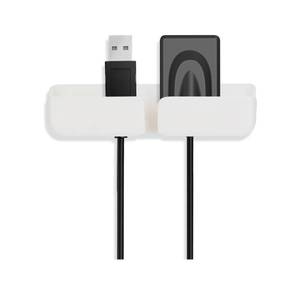 lot 20446 image: Healthible Dental X-Ray Sensor Holder (3-Pack, White) �� High-Density Plastic Wall Mount, Adhesive Installation, Fits Most Sensor Brands & USB Cables for Dental Office