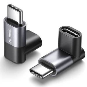 lot 20448 image: JSAUX 90 Degree USB C to USB C Adapter 2-Pack, 100W 40Gbps, Gray