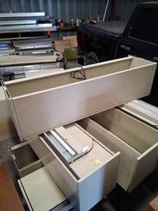 lot 3 image: upper office wall cabinet with lights