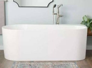 lot 20021 image: 65-34 x 30 in. Freestanding Bathtub with Left Drain in White