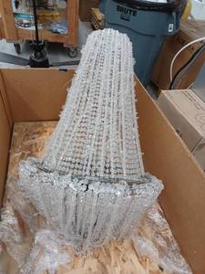 lot 20043 image: Crystal Beaded Chandelier Pendant Light Fixture with 12 lights