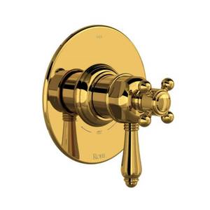lot 20050 image: ROHL 2-Handle Tub and Shower Trim Kit Unlacquered Brass  Retail $797
